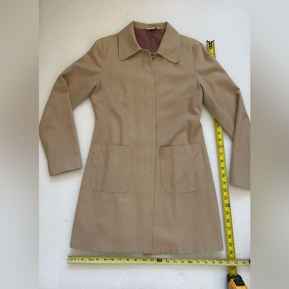 Cozzi Women's Camel Tan Wool Blend 3/4 Trench Coat Size Medium